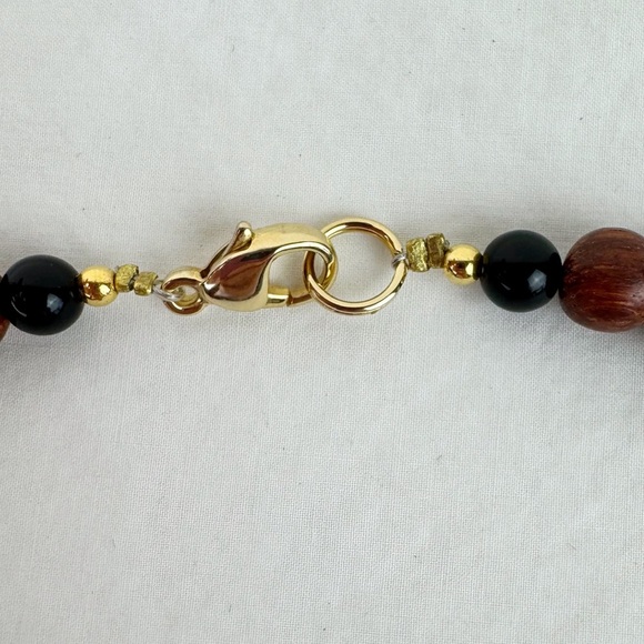 Vintage Adobe House Inlay Beaded Necklace - Picture 6 of 6